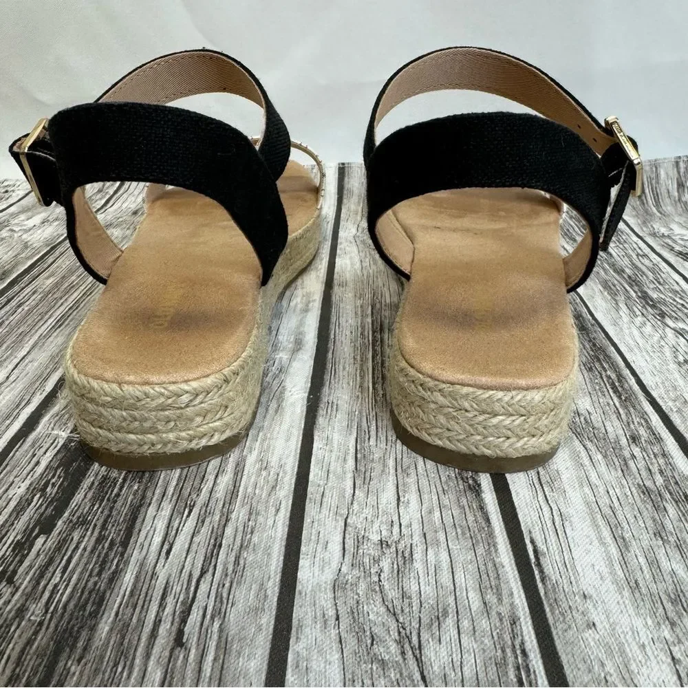 Old Navy Women’s Espadrille Platform Sandals Vegan Suede Open Toe Size 10